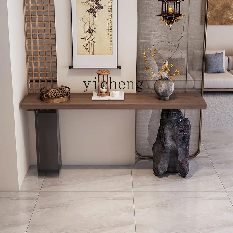 Zz طاولة مدخل من الخشب الصلب فندق B & B طاولة مدخل الممر على الحائط مكتب مدخل منزلي #3