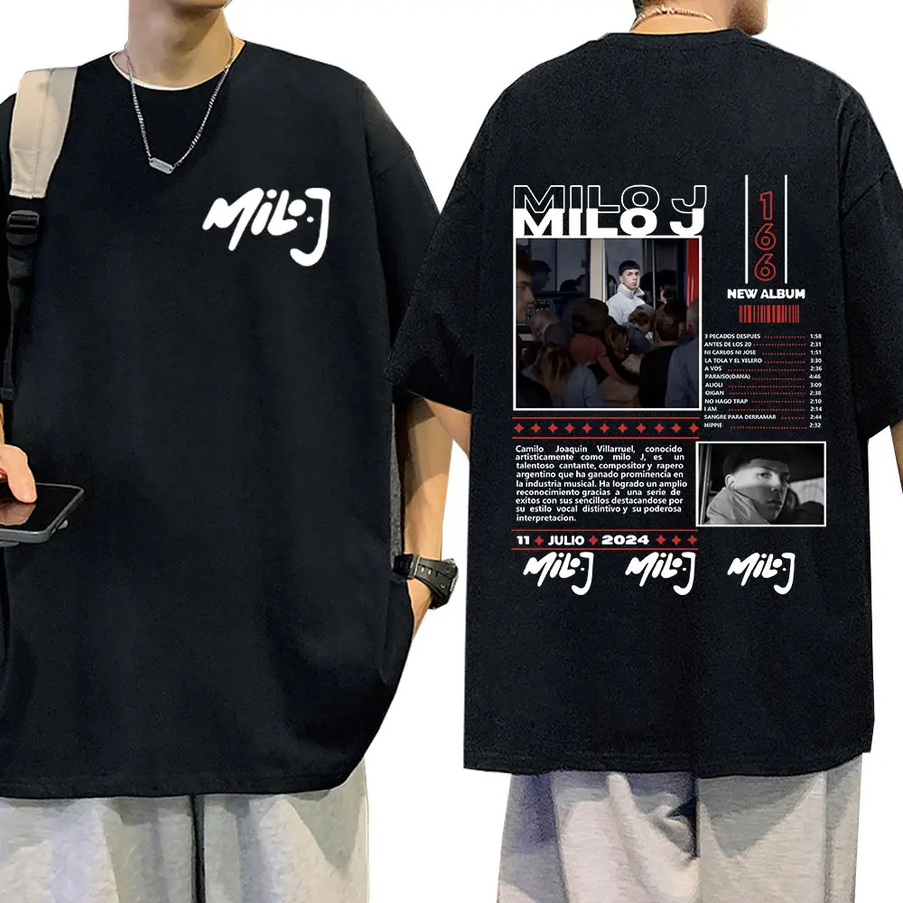 Rapper Milo J 166 Album Merch T Shirt Men Women Fashion Hip Hop T-shirt Cotton Casual Oversized Short Sleeve T-shirts Streetwear