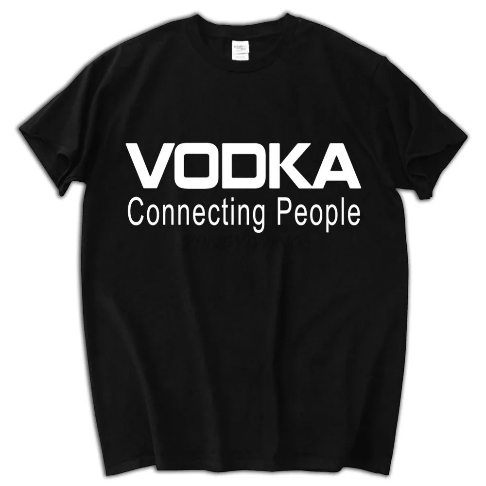 

VODKA - Connecting People T-shirt men summer cotton tees brand tops for male T shirts