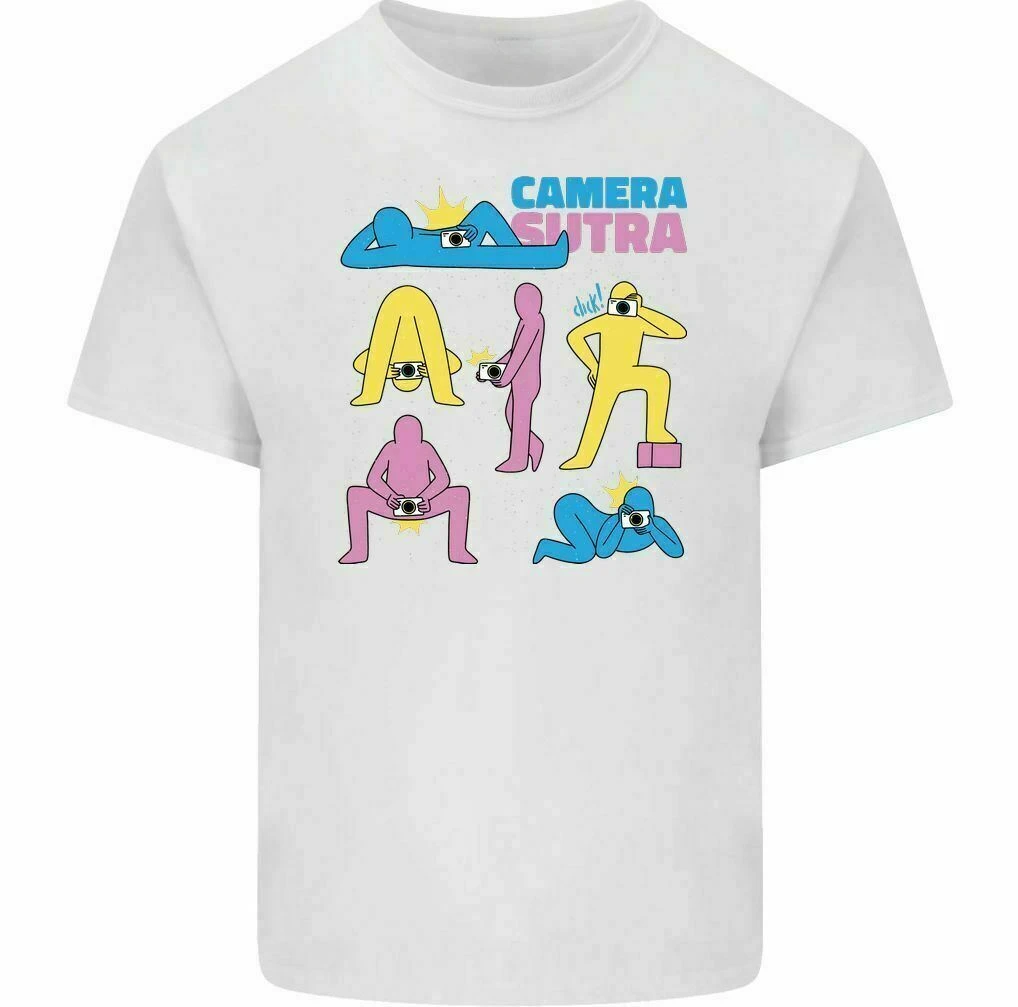 Black Humor Camera Sutra Men's Funny Printed T-Shirt Vintage Photography Naked Photographer Rude Tops Tee Shirt Woman Tshirt