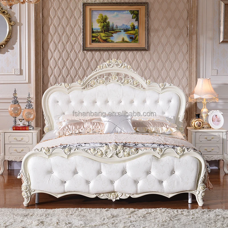 Latest Double Bed Design Furniture  Luxury White Bedroom Furniture