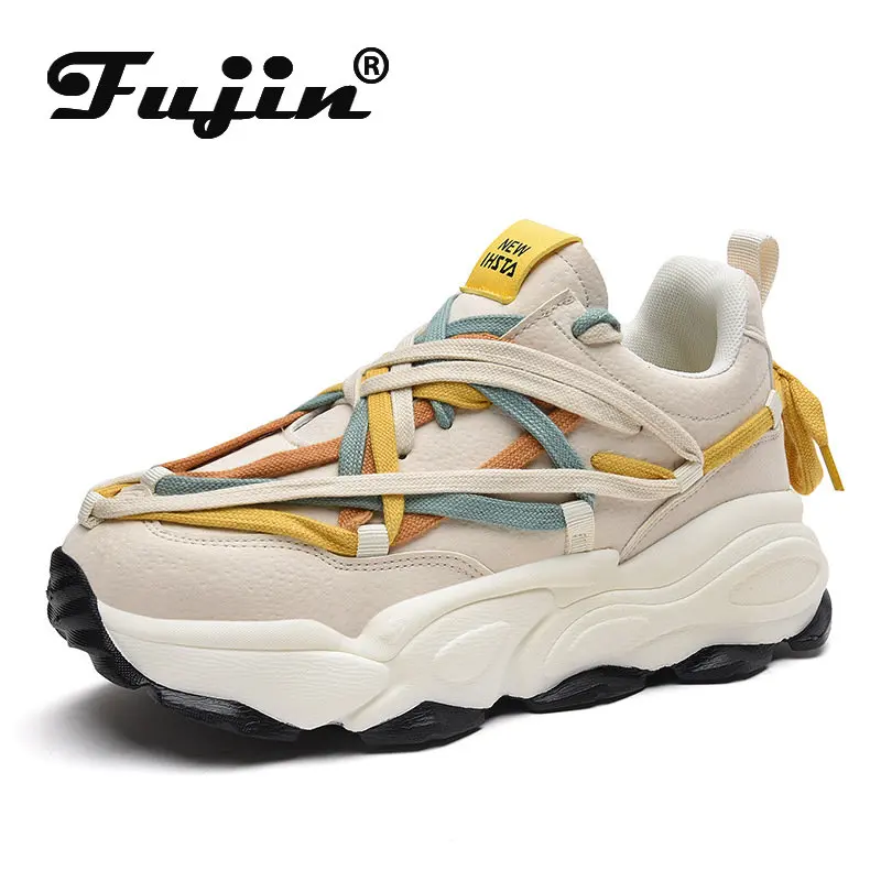 Fujin 7cm Men Women Fashion Sneakers Platform Comfy Breathable Women Chunky Sneakers Summer Autumn Casuals Shoes Sports