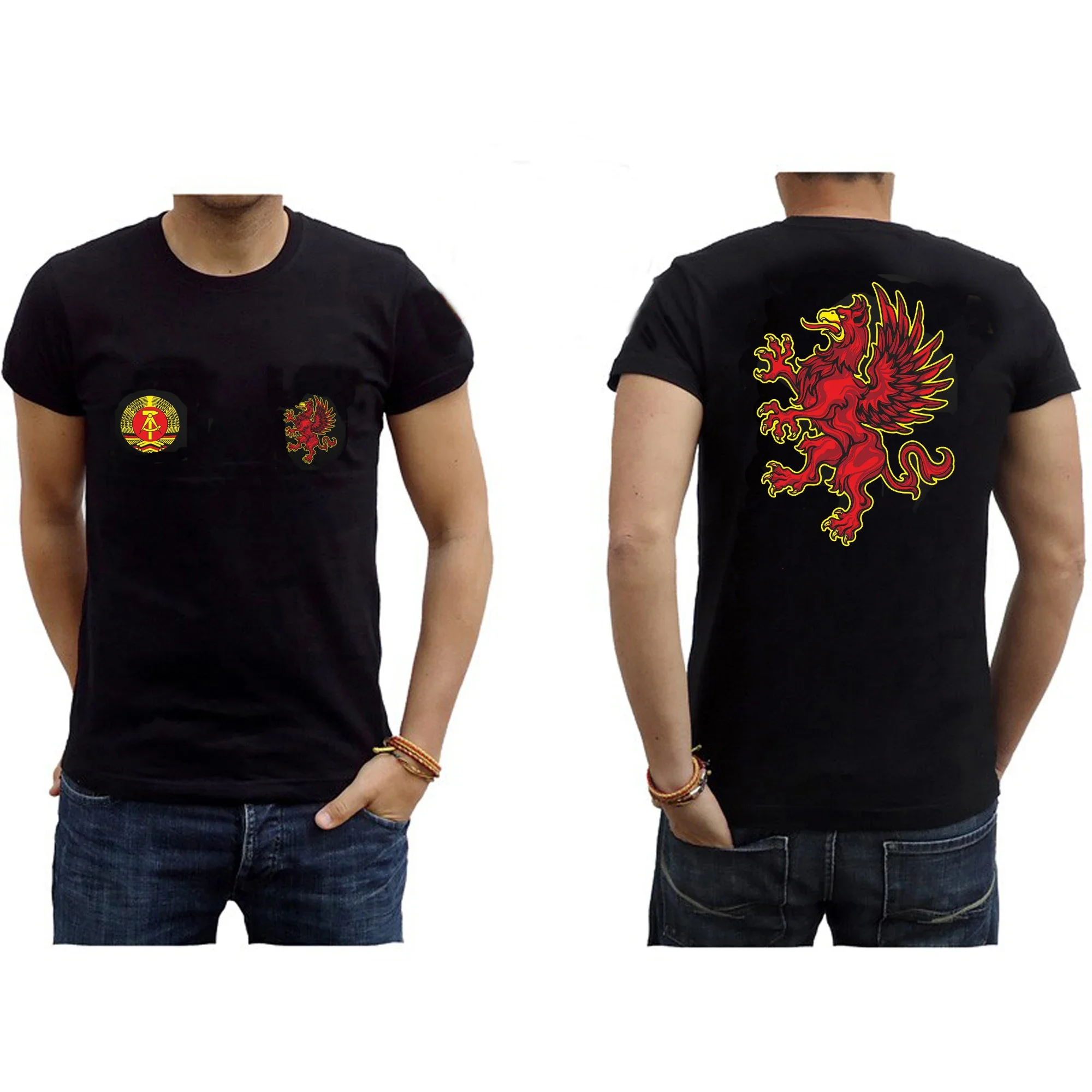Alemania Oriental Pomerania Vorpommern Bison DDR OSSI camiseta de Alemania este nueva camiseta 100% de algodón de manga corta con cuello redondo Casual para hombre