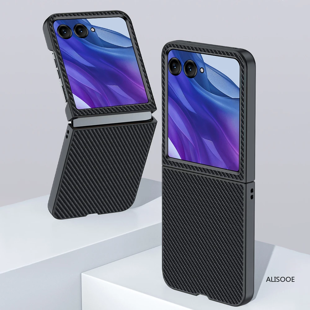 Für Motorola Razr 60 Ultra Razr 50 Fall Faser Textur PU-Leder Abdeckung für Motorola Moto Razr Ultra 2025 2024 funda Capa