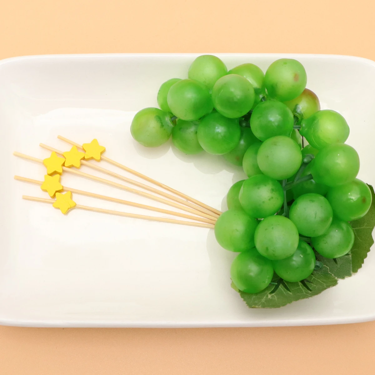 

100pcs Fruit Picks Star Design Bamboo Cocktail Picks Party Supplies Disposable Food Sticks For Wedding Shower Bridal Event