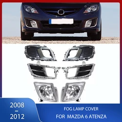 Front Bumper Fog Light No Bulb Lamp Cover With Chrome Grille Grill Frame For mazda 6 atenza 2008-2012 GV7D-51-680 GV7D-51-690