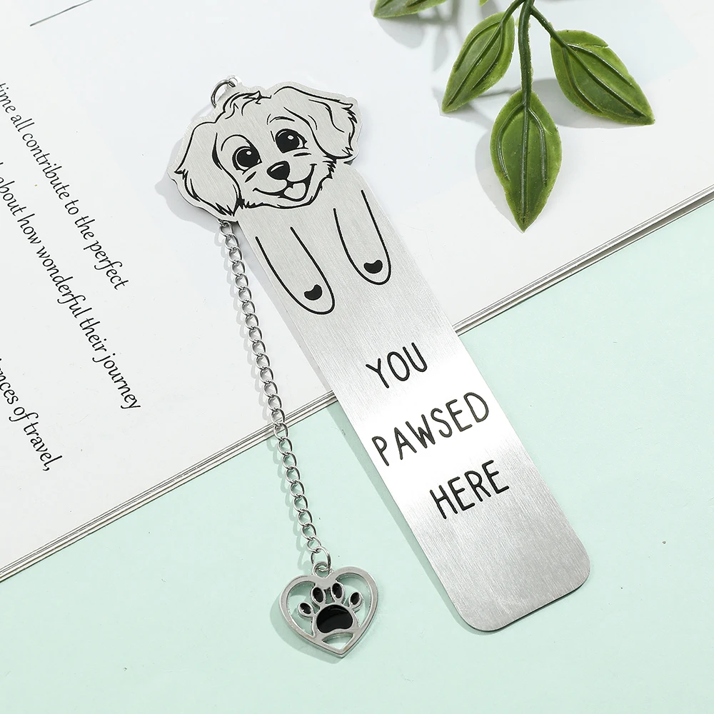 Cross-border Explosion Bichon Frise Husky Stainless Steel Bookmark - Cute Cartoon Animal Bookmarks, Reading Gift for Dog Lovers