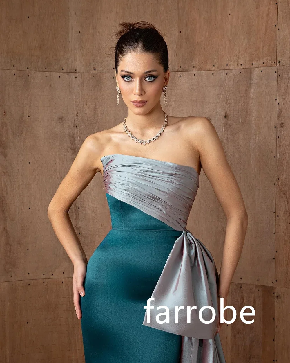 Customized Sexy Jersey Pleat A-line Strapless Midi Dresses Bespoke Occasion Dresses Classic Exquisite Modern Style Pastrol Unise