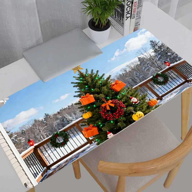 대형 E-스포츠 마우스 패드 부드럽고 유연한 고무 게이머 PC 컴퓨터 키보드 카와이 메리 크리스마스 마우스패드 크리스마스 선물