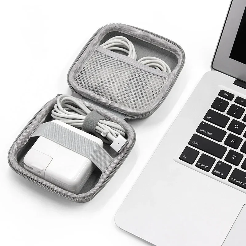 Bolsa de almacenamiento para auriculares, organizador de cables de datos, estuche multifuncional portátil para dispositivos digitales, funda protectora para cargador de disco U