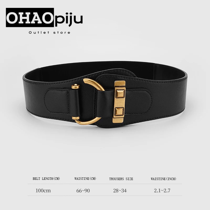 2024 New Luxury Ladies Wde Belt Elastic Vintage Buckle Leather Wide Fashion  Belt Fee Shipping Women\'s Belt Waist seal Belts