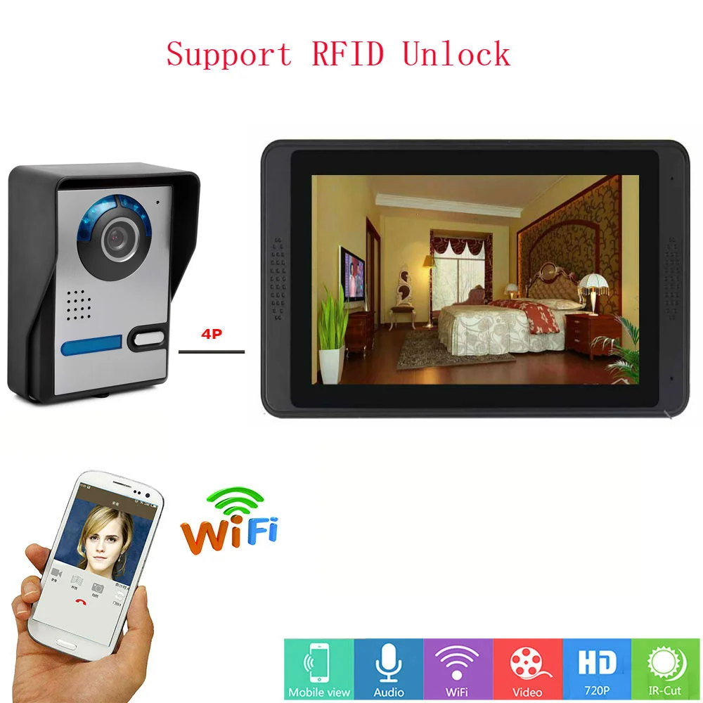 SmartYIBA 7" Tuya WiFi Video Doorbell APP Remote Unlock IP Video Intercom Building Door Phone For Security Protection
