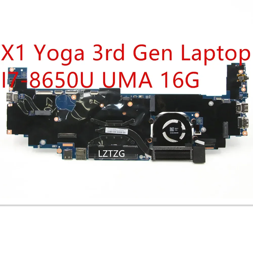 

Motherboard For Lenovo ThinkPad X1 Yoga 3rd Gen Laptop Mainboard I7-8650U UMA 16G 01YN209 5B20V13426