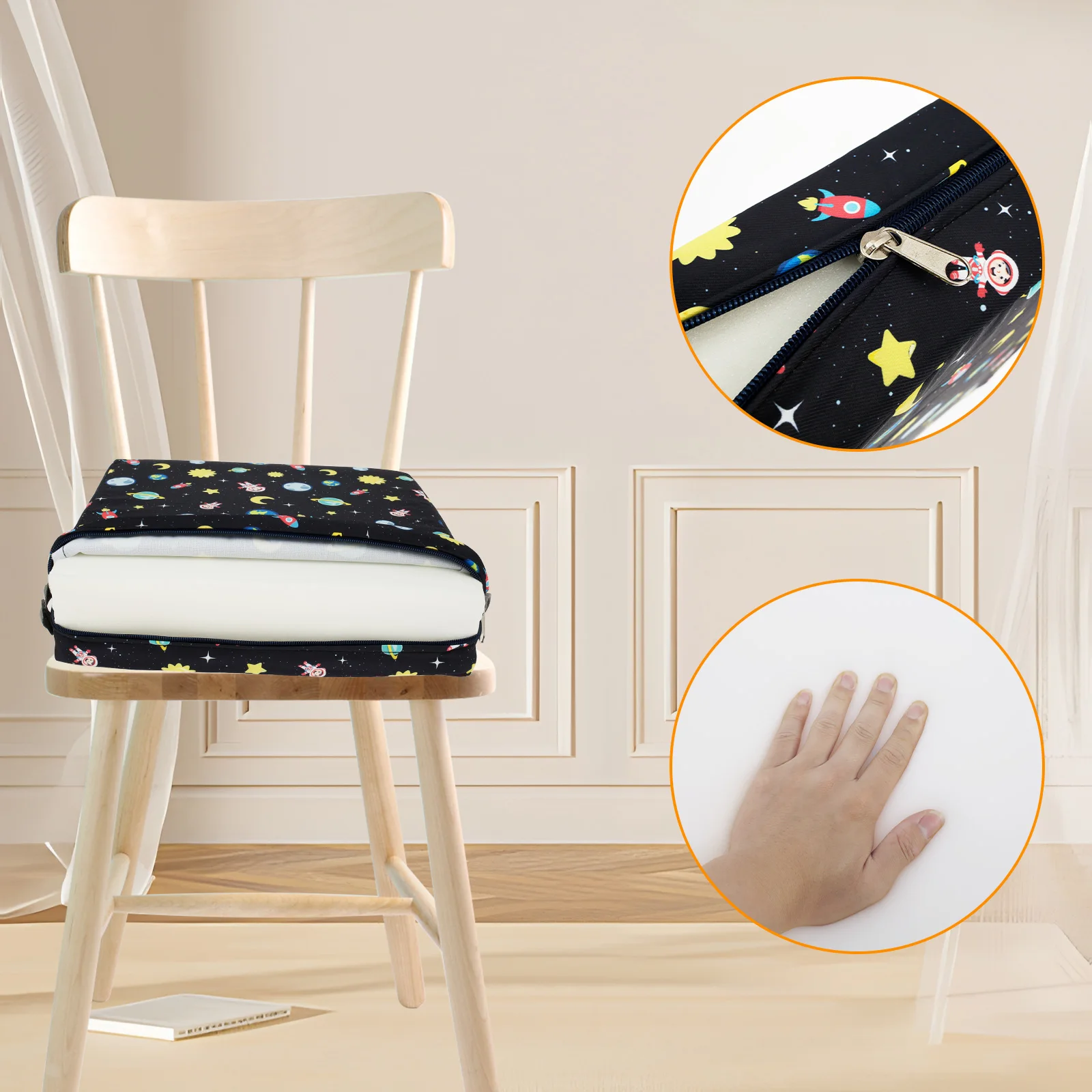 Children Increased Booster Seat Cushion Kids Dining High Chair Seat Pad Non Slip Adjustable Household Cushion for Primary School