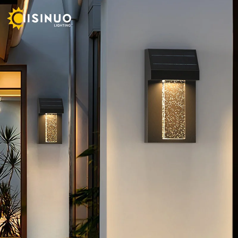 

Водонепроницаемые солнечные настенные светильники, современные уличные хрустальные лампы для крыльца, вверх вниз, патио, садовое освещение для балкона, двора, фасада, декор