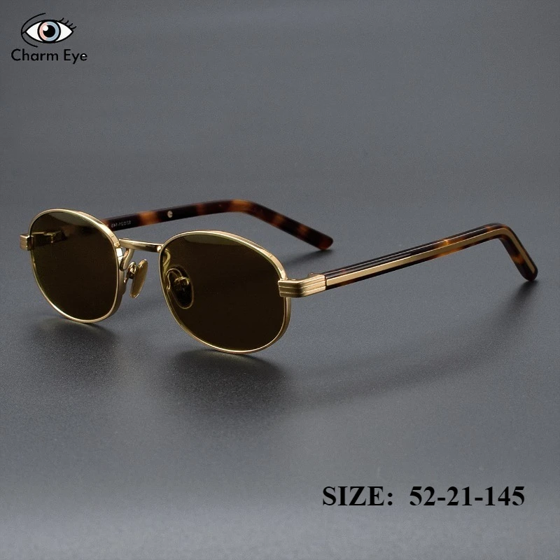 

Luxury Sunglasses for Women Fashion High-end Metal Oval Tortoiseshell Frame Gold Eyeglass Outdoor Men Sports Driving Sun Glasses