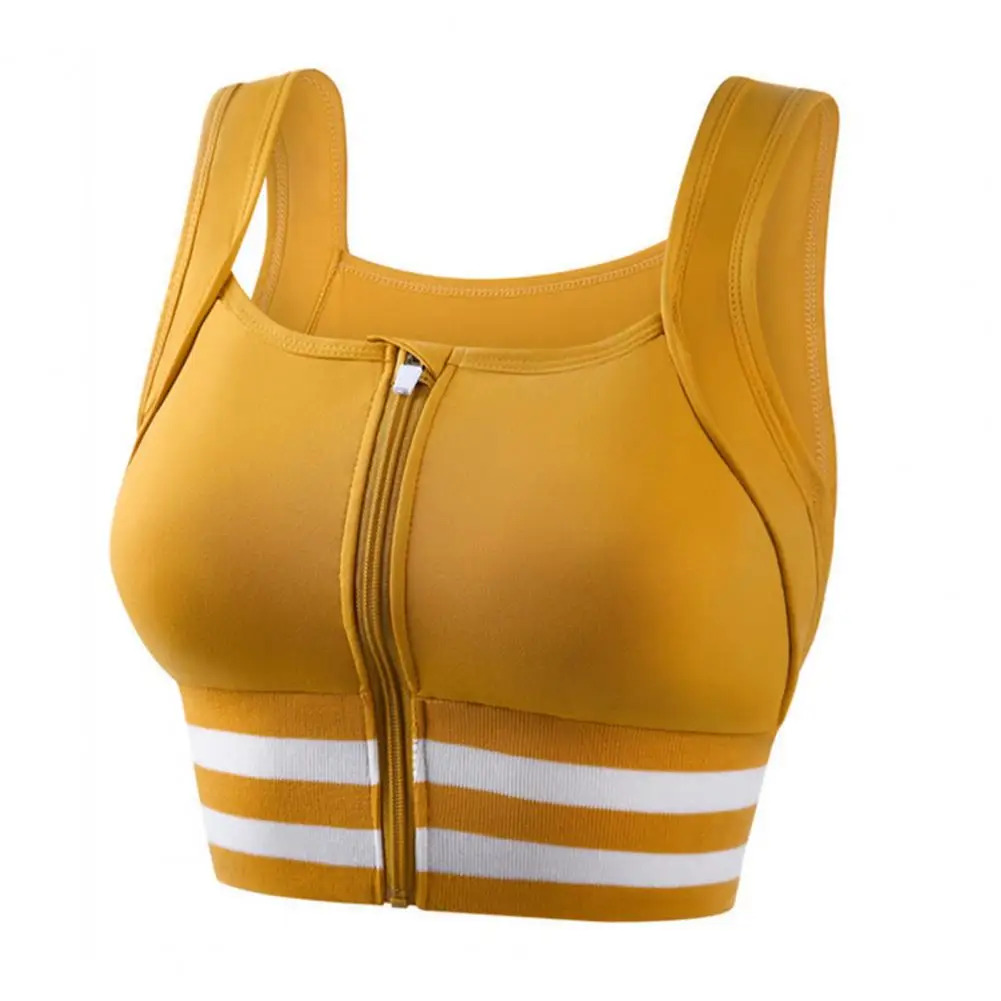 

Высокоэластичный спортивный бюстгальтер, ударопрочный спортивный бюстгальтер на молнии спереди для женщин, полное покрытие, поддержка бега в тренажерном зале, йога, тренировки, нейлон