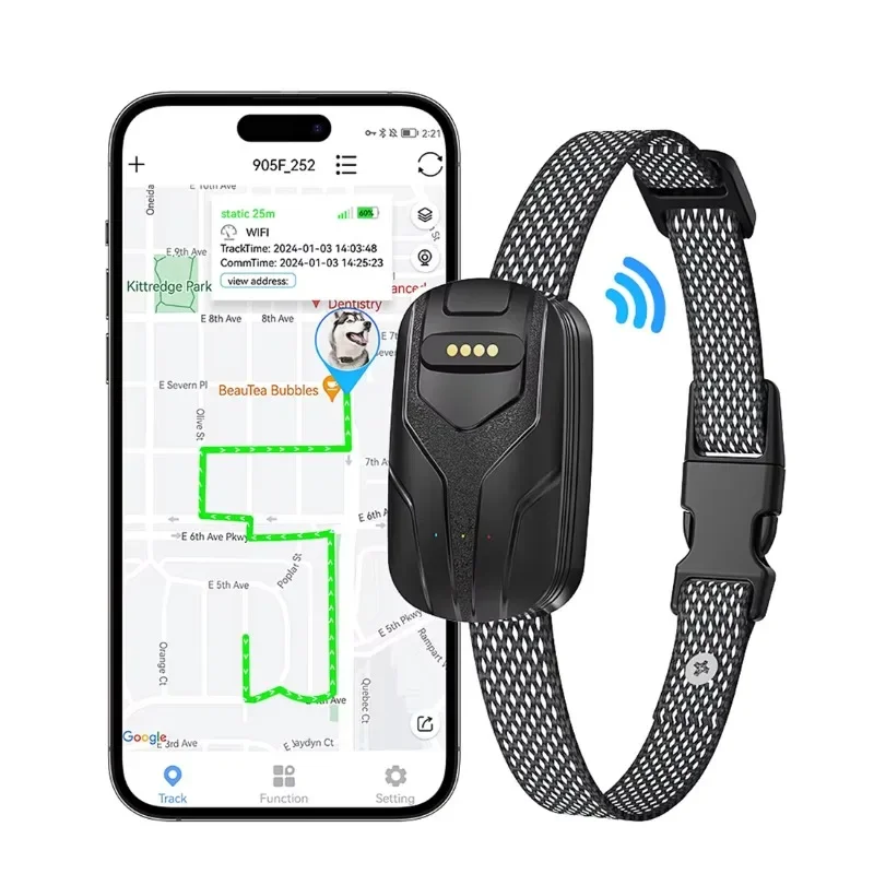 New Geofencing Mini Pet Smart Wear Pet Anti-Lost Device Global Positioning System Dog Collar Pet Locator Tracker