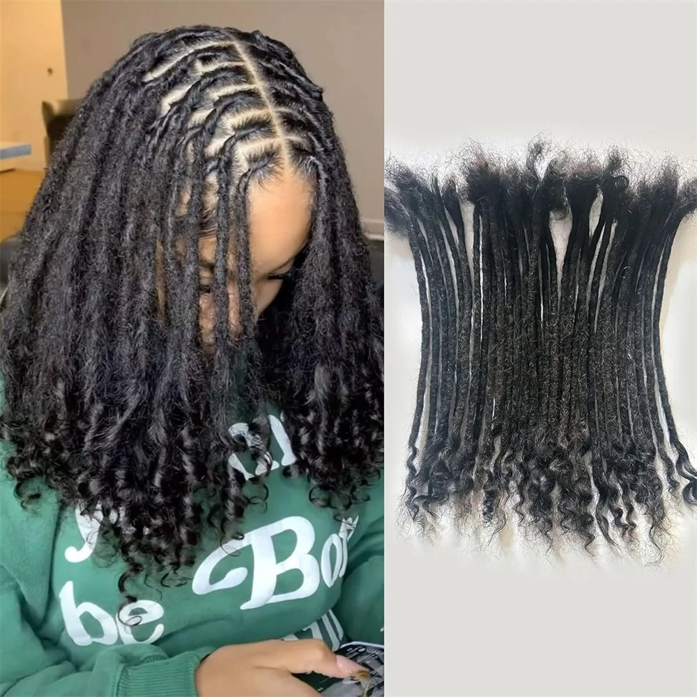 

Дреды с вьющимися концами, локоны, вязанные крючком, наращивание человеческих волос для плетения, вязанные крючком волосы Remy, дреды, локоны, 20 прядей, органические волосы