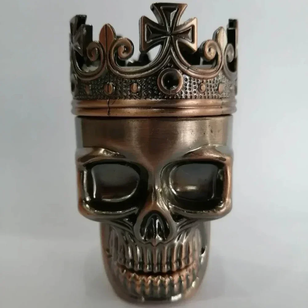 3-layer Zippos Lighter Plastic Electronic Cigarette Skull Crown Weed Smoking Accessories Smoke Vape Grinder Pipes Smoking Grass