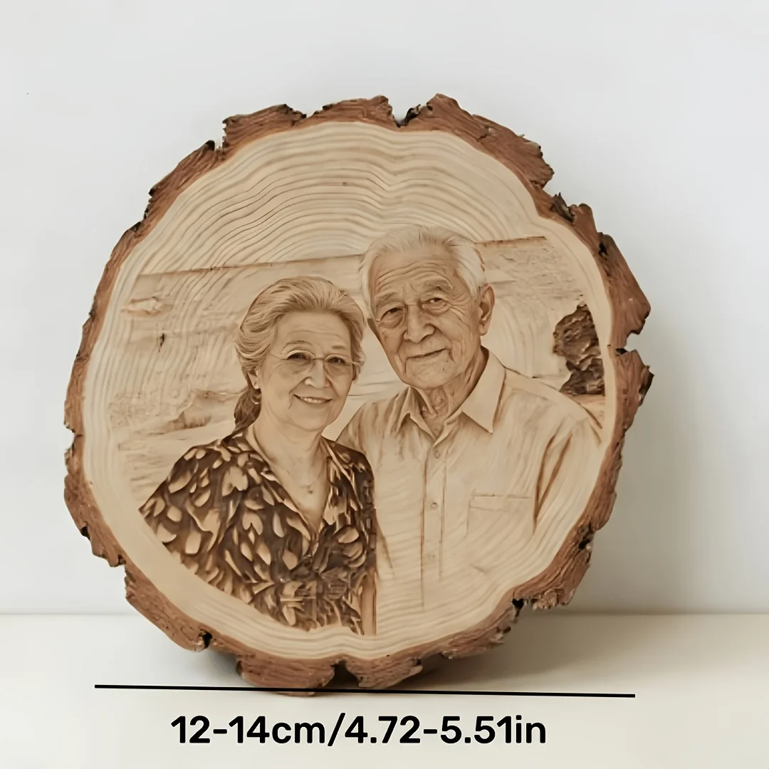 Vintage Holz-Fotoornament Personalisierte Individuelle Bilddekoration für Gruppen- & Einzelfotos Gedenkgeschenke für Feiertage – Detail 8