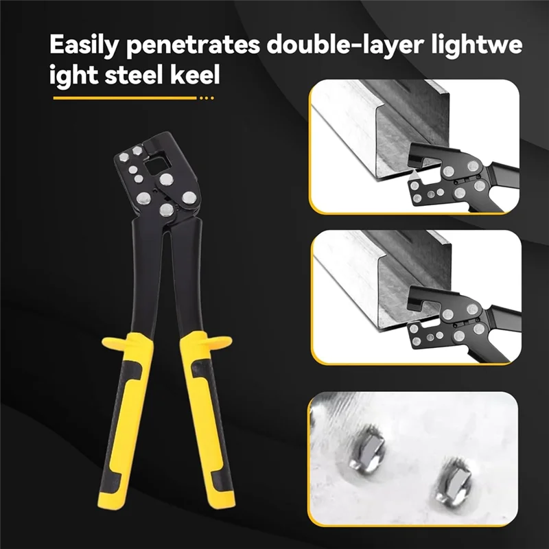 ABKY-Steel Keel Fixed Punching Pliers Multifunctional Ceiling Grid Punch Pliers Metal Hole Punch Drywall Installation Tool