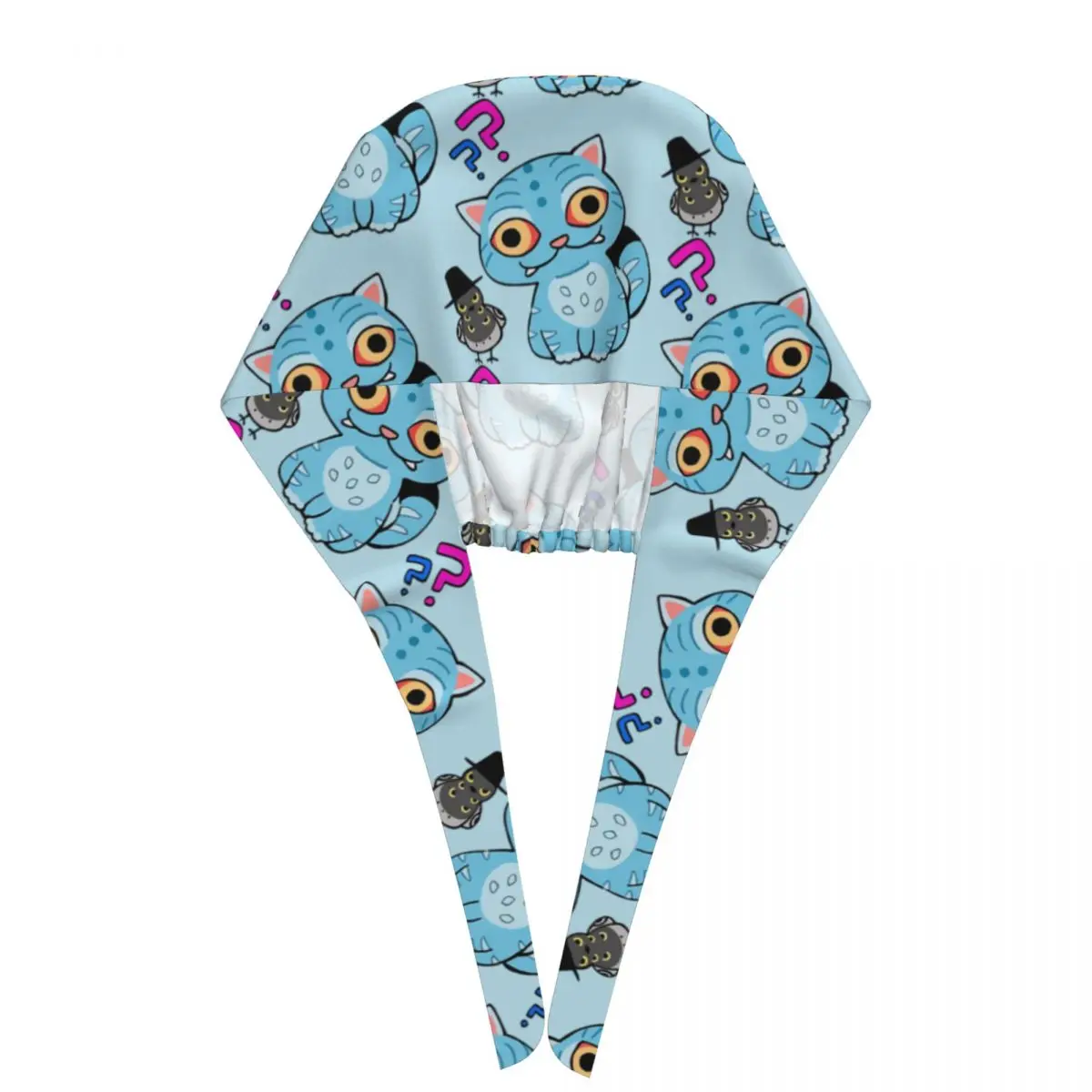 Czapka medyczna robocza KPop Demon Hunters, czapka pielęgniarska unisex damska, modna czapka medyczna z motywem niebieskiego tygrysa i ptaka, miękka, elastyczna, do długich włosów.