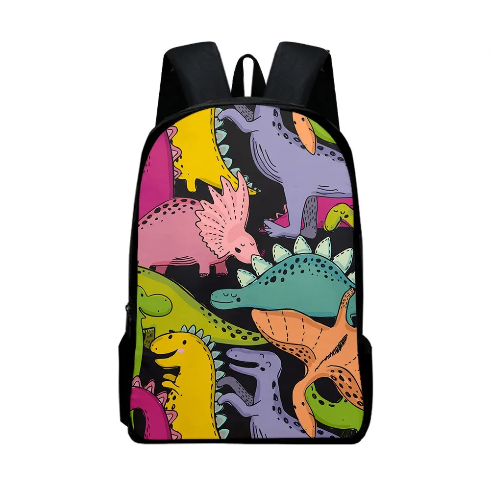 Cartoon Anime Dinosaur Printed Students Schoolbag Teenager Casual Shoulder Rucksack Laptop Backpack Boys Girls Daily Book Bags