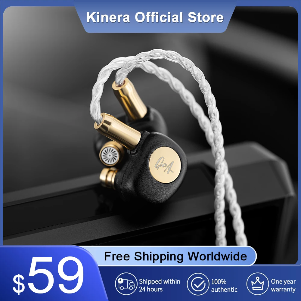 

QoA Gimlet 10mm LCP Dynamic Driver IEM In Ear Monitor Headphones With 4-core OFC Silver Plated 3.5mm Cable 0.78mm 2pin