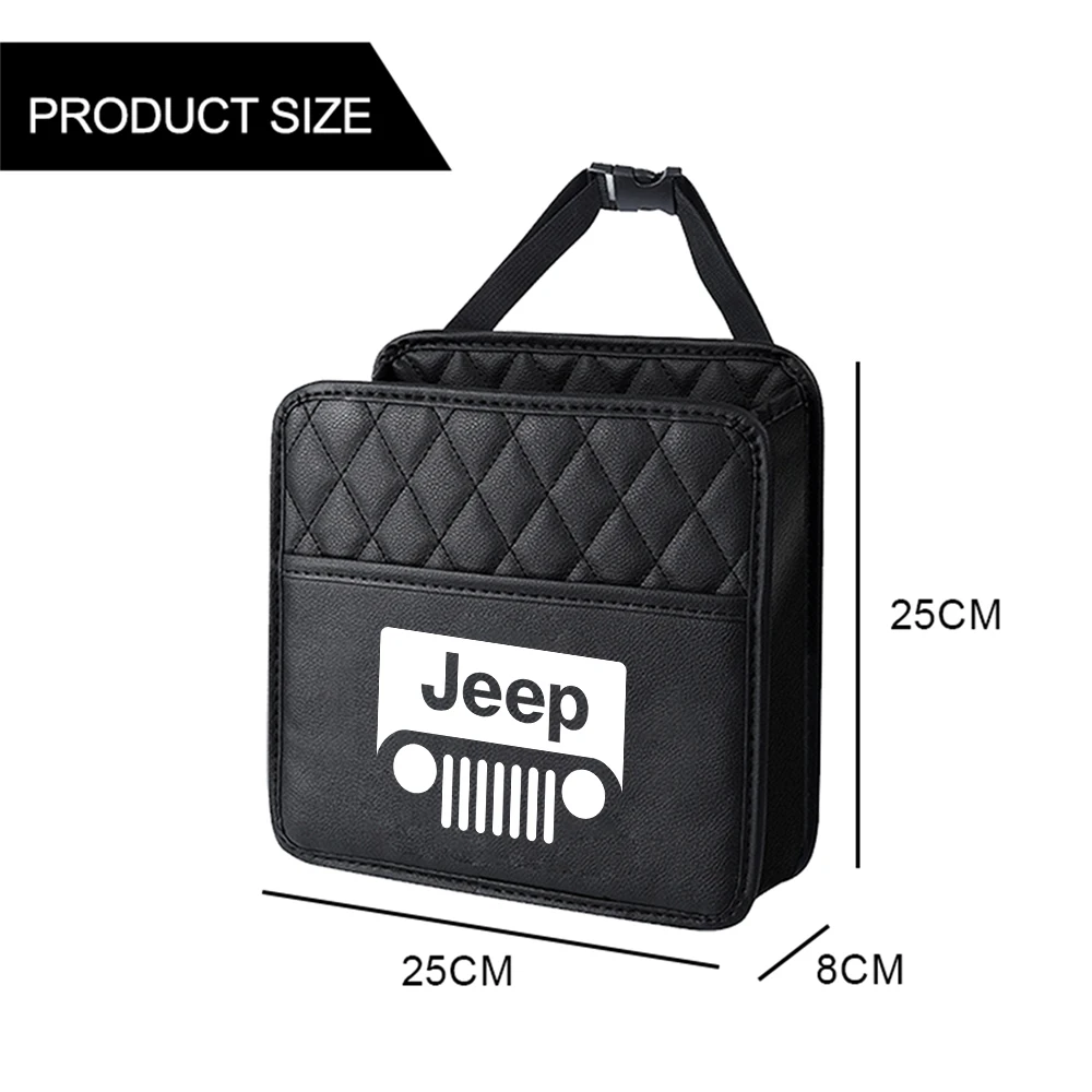 Car Back Seat Organizer Hanging Storage Bag Water Cup Holder Box For Jeep Cherokee WK Pickup Wrangler Jk Renegade Rubicon Kl KJ