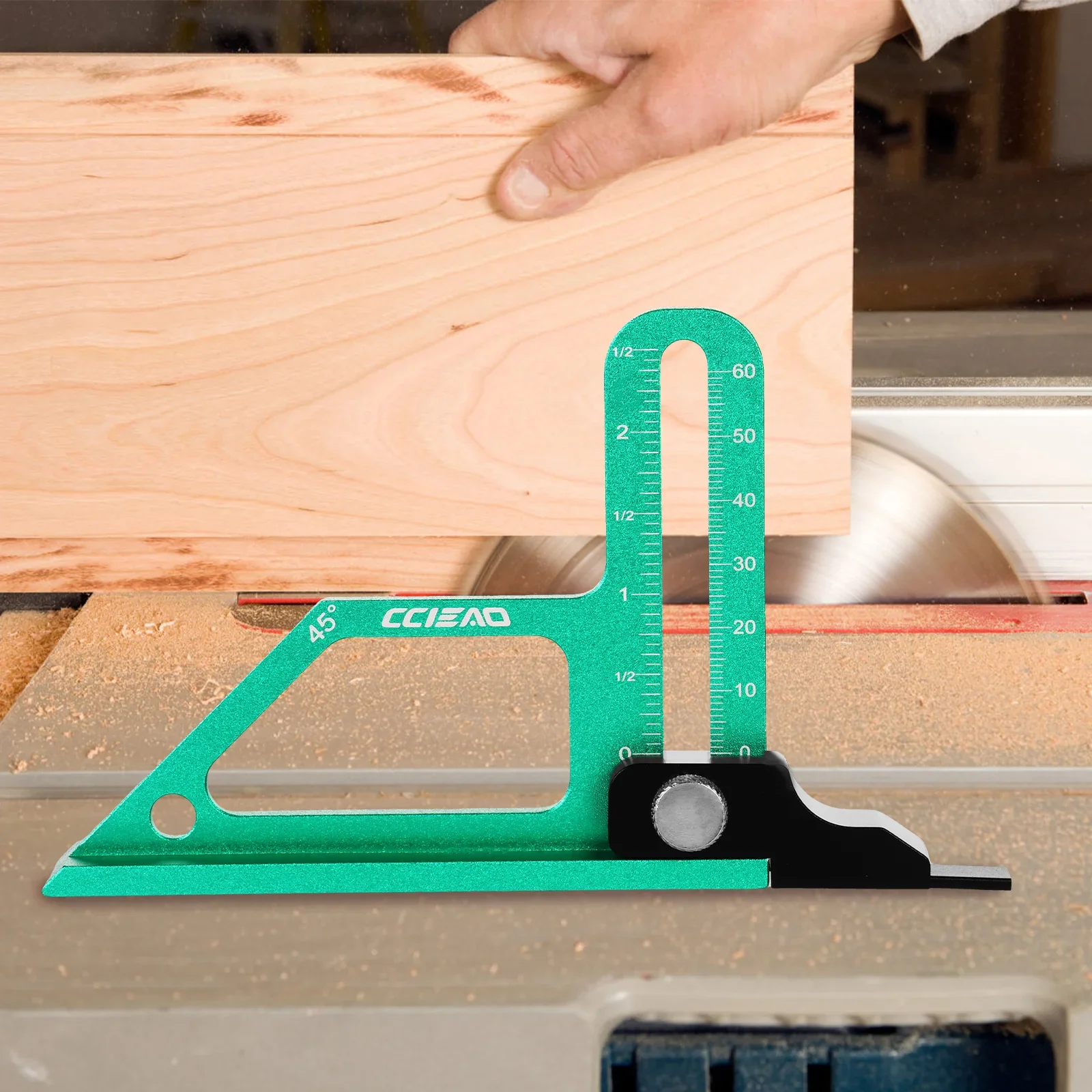 

Height Gauge, Aluminum Alloy Height Gauge Dual Scales Home Woodworking Height Measurement Tool Tablesaw Depth Measuring Ruler