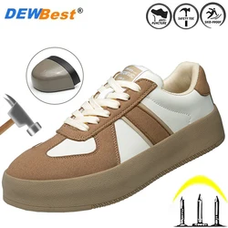 Women's lightweight comfortable soft-soled shoes steel head anti-smash anti-puncture work shoes fashion breathable safety shoes