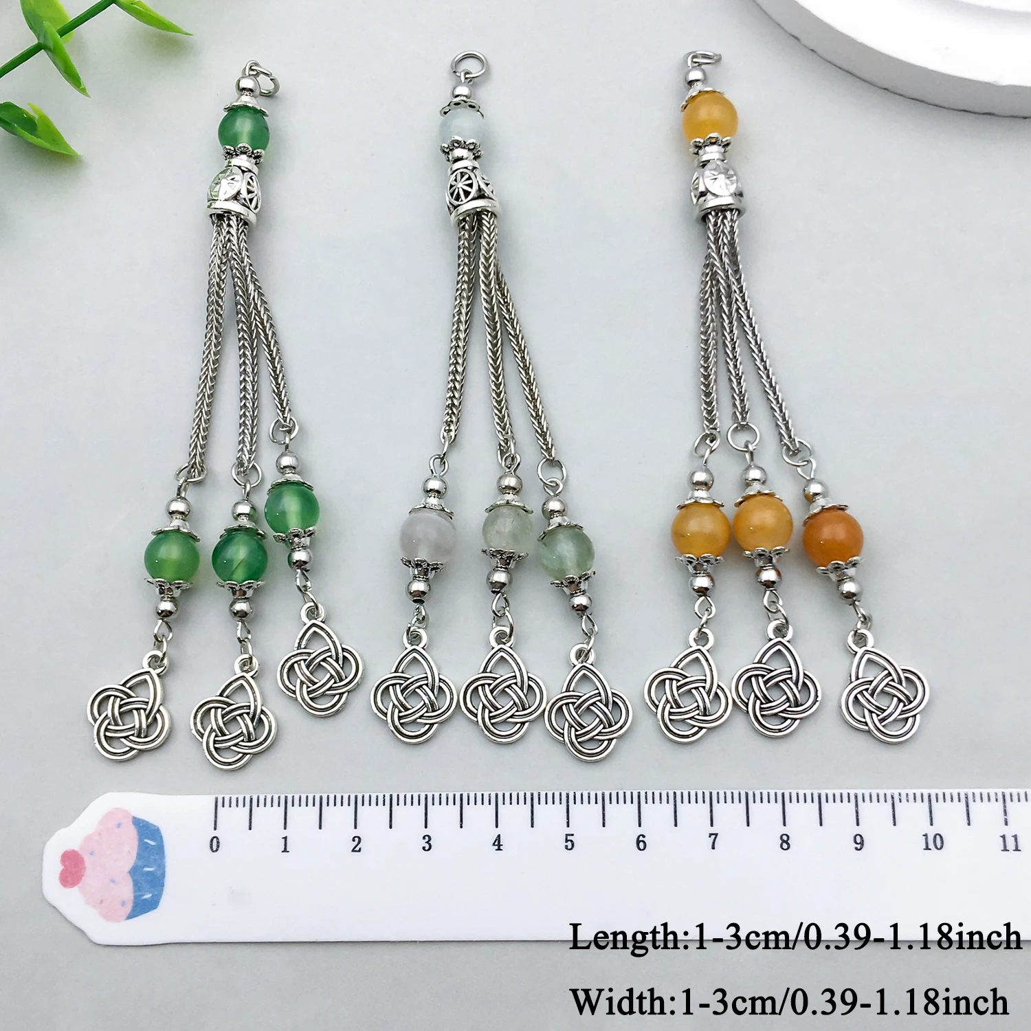 عشوائي 4 قطع سبائك العرقية شرابة قلادة صنع المجوهرات DIY المفاتيح أقراط سحر للمجوهرات أساور قلادة #6