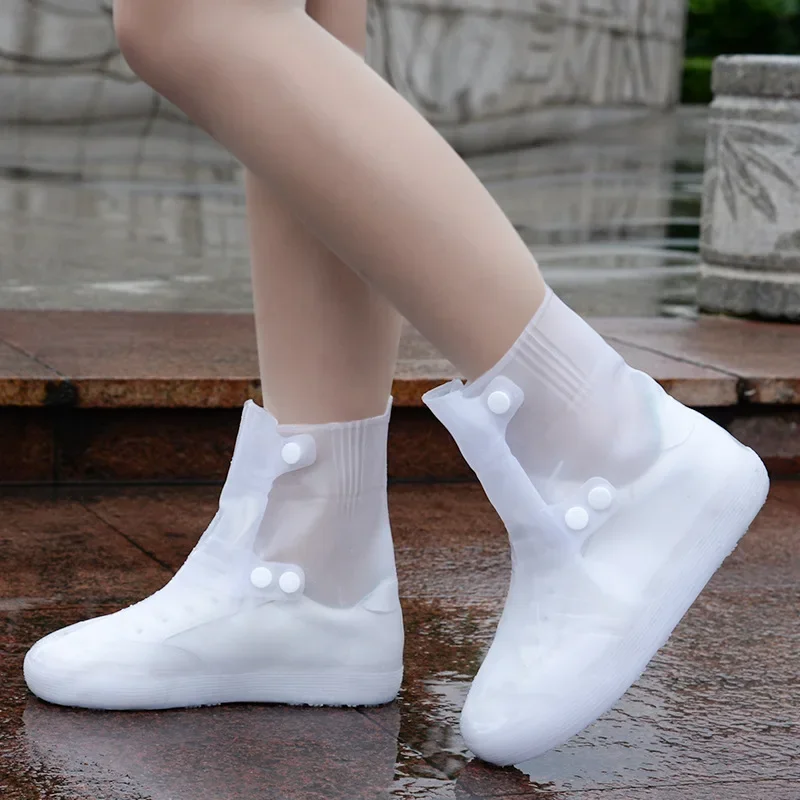 Rain Boots Waterproof Shoe Cover Silicone Unisex Outdoor solid Waterproof Non-Slip Non-slip Wear-Resistant Reusable Shoe Cover