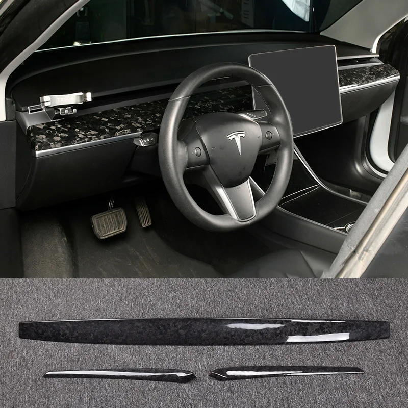 

Suitable for Tesla Model Y/3 true carbon fiber center console interior door slats trim trim accessories