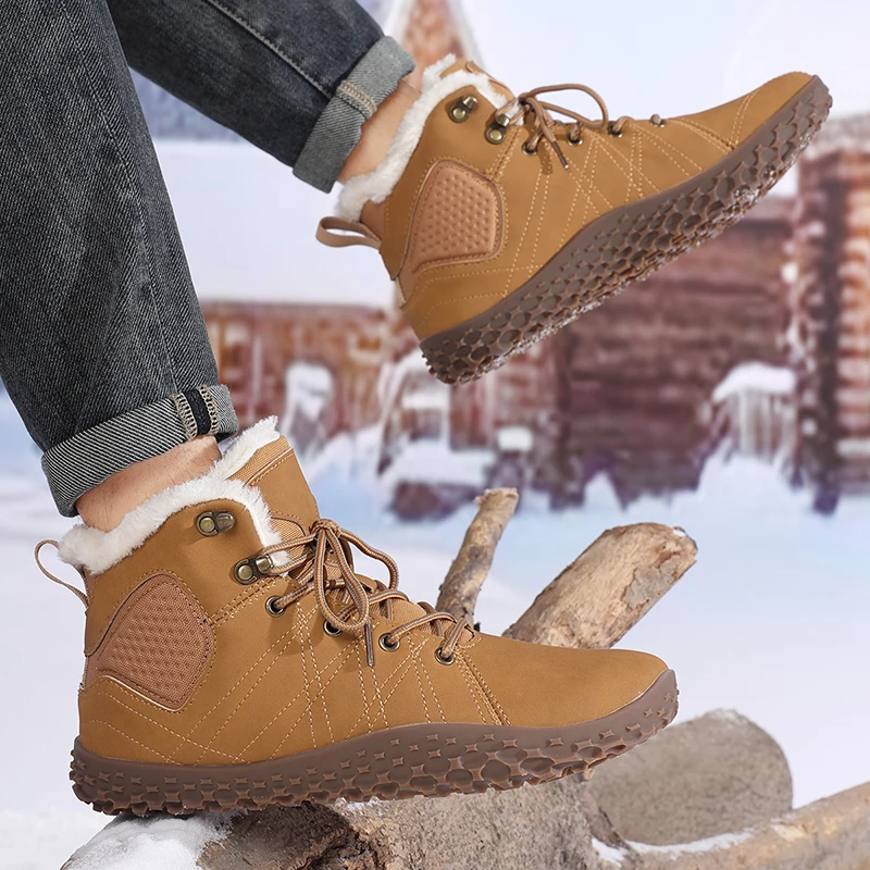 Maedtef botas de caminhada masculinas inverno térmico anti deslizamento sapatos de trekking botas de montanhismo quente ao ar livre aventura caminhadas calçados