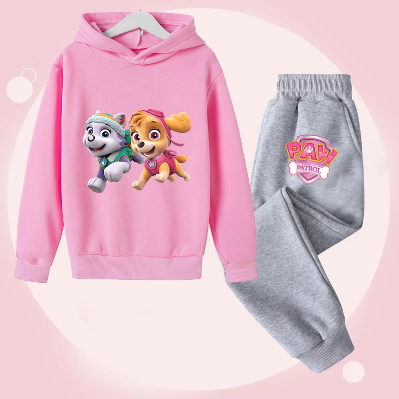 Paws Patrols Girls Suit Kids Long Sleeve Cartoon Hoodies+Long Pants 2pcs Set Child Sports Clothing Casual Girls Outfits GIFT