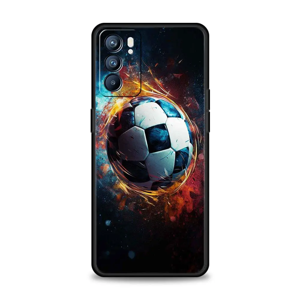 Capa de telefone de futebol para oppo reno13 reno12 reno11 f reno10 pro a54 5g encontrar x5 a53 a52 a9 a57 a78 4g a79 a80 a98 capa