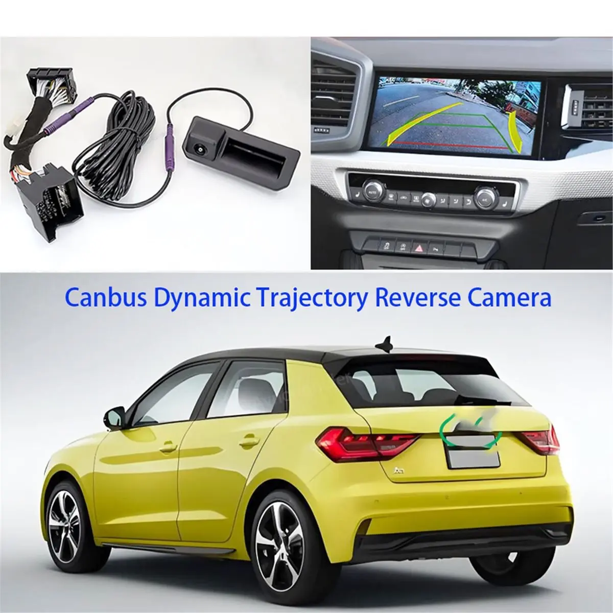 11-Canbus Dynamic Trajectory Rear View Camera for for Audi A1 GB Sportback Q3 RS3 19-23 MIB2 STD Parking Camera