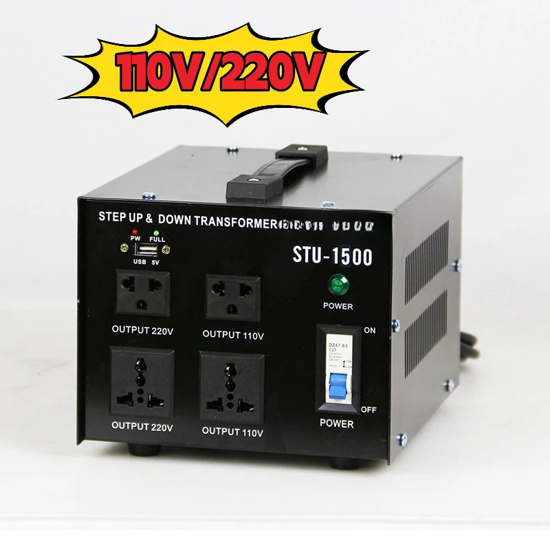 

VFD Step Up & Down Voltage Transformer STU-1500VA 220V to 110V and 110V to 220V Power Converter for Home Use