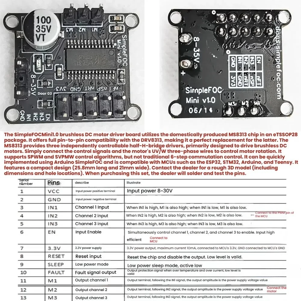 

Комплект бесщеточного двигателя постоянного тока с полым валом 2804 и поддержкой управления FOC + магнитный энкодер AS5600, датчик Холла, внешний ротор, комплект BLDC-двигателя