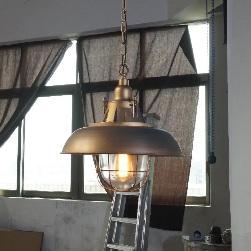 Vintage industrial style bronze E27 chandelier, suitable for restaurants, bars, cafes, hotels, hot pot restaurants, camping