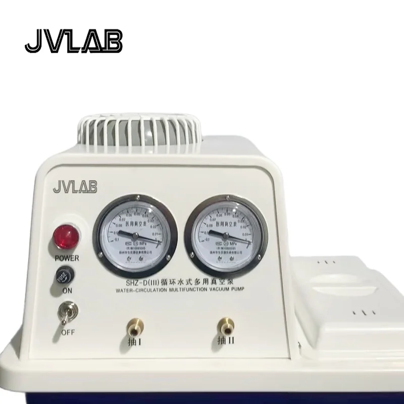 JVLAB SHZ-D (III) مضخة تفريغ المياه المتداولة لمختبر الكيمياء 15 لتر خزان 180 وات 60 لتر/دقيقة تدفق 8 متر رفع البناء البلاستيكي