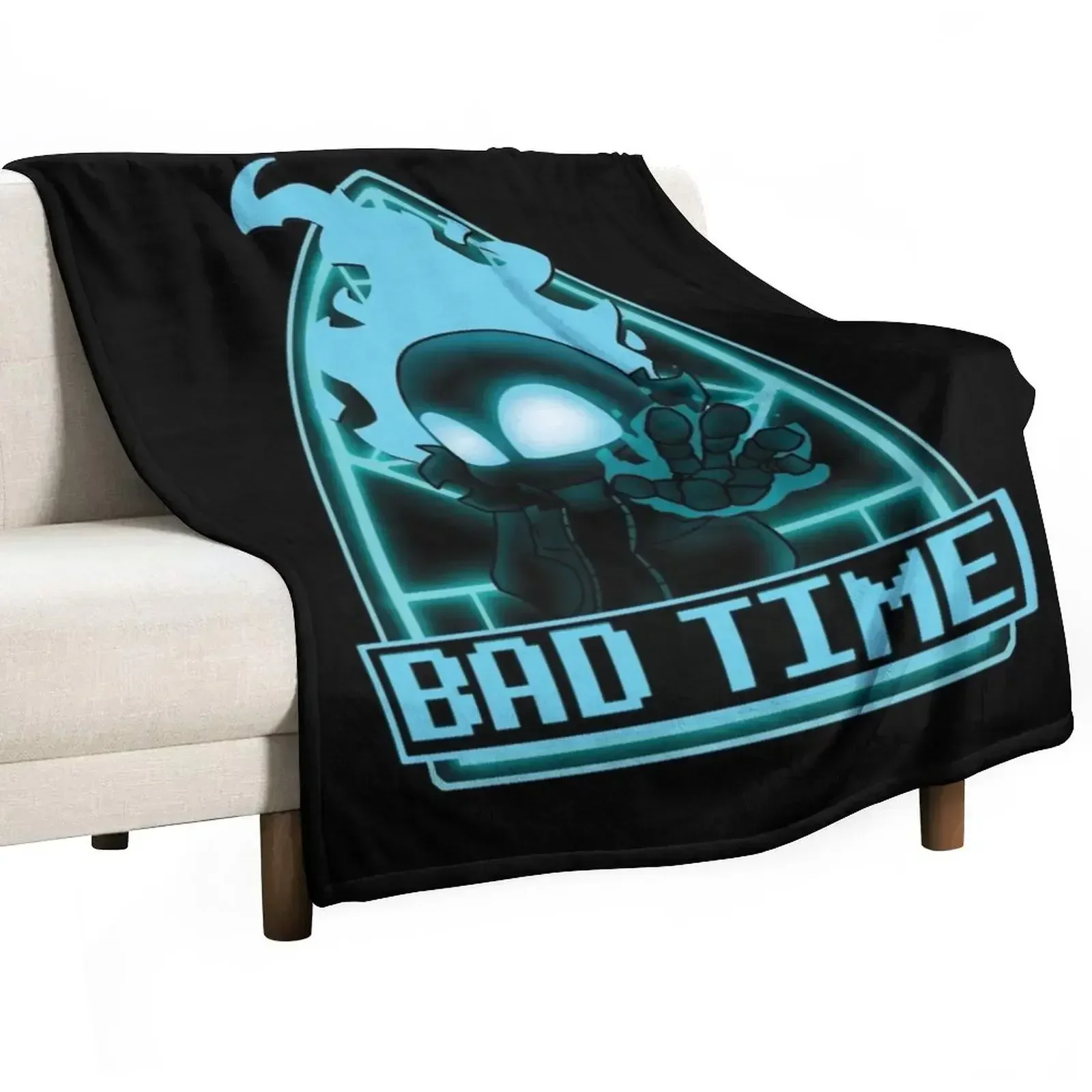 Copy of FNF INDIE CROSS - undertale nightmare sans bad time art Throw Blanket Bed Fashionable Softest Custom Blankets