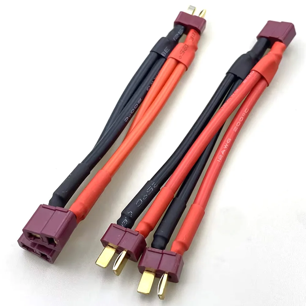 T Plug XT60 XT90 Parallel Battery Connector Male/Female Double Extension Cable Y-Divider/RC Battery Motor3-Way 10AWG 12AWG 14AWG