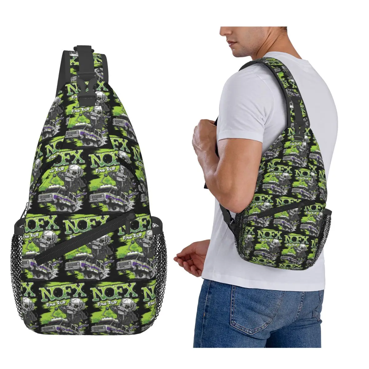 

Nofx Chest Bag Men Sling Crossbody Backpack Chest Bag Traveling Hiking Daypack Shoulder Bag
