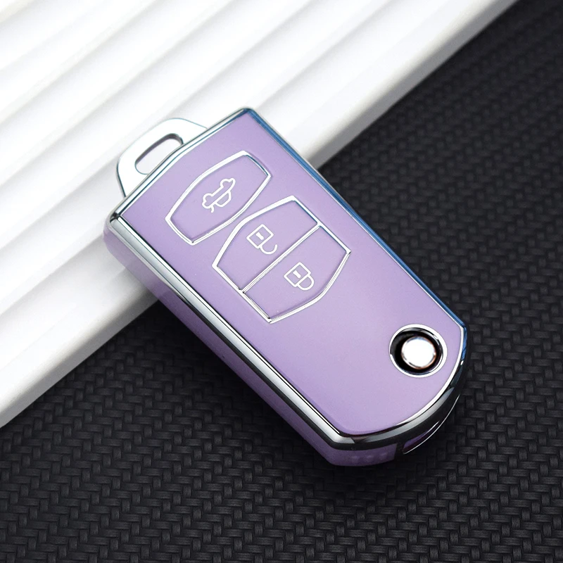 2 3 Buttons TPU Key Holder For Mazda 2 3 5 6 CX7 CX9 RX8 MX5 MPV Demio Car Key Cover Case Remote Shell Fob Bag Protector