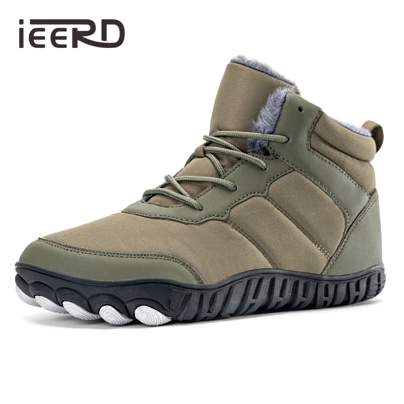 

Мужские зимние ботильоны с широким носком, нескользящая резиновая подошва, кроссовки на плюшевой подкладке для мужчин, уличная походная обувь, большие размеры 39-46