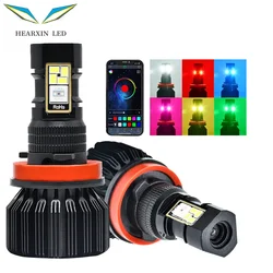 1 Pair H11 LED Car Headlight Bulb H8 H9 H11 9005 9006 Lamp Fog Light 120W RGB Auto Fog Light HB3 LED luces led para vehiculos