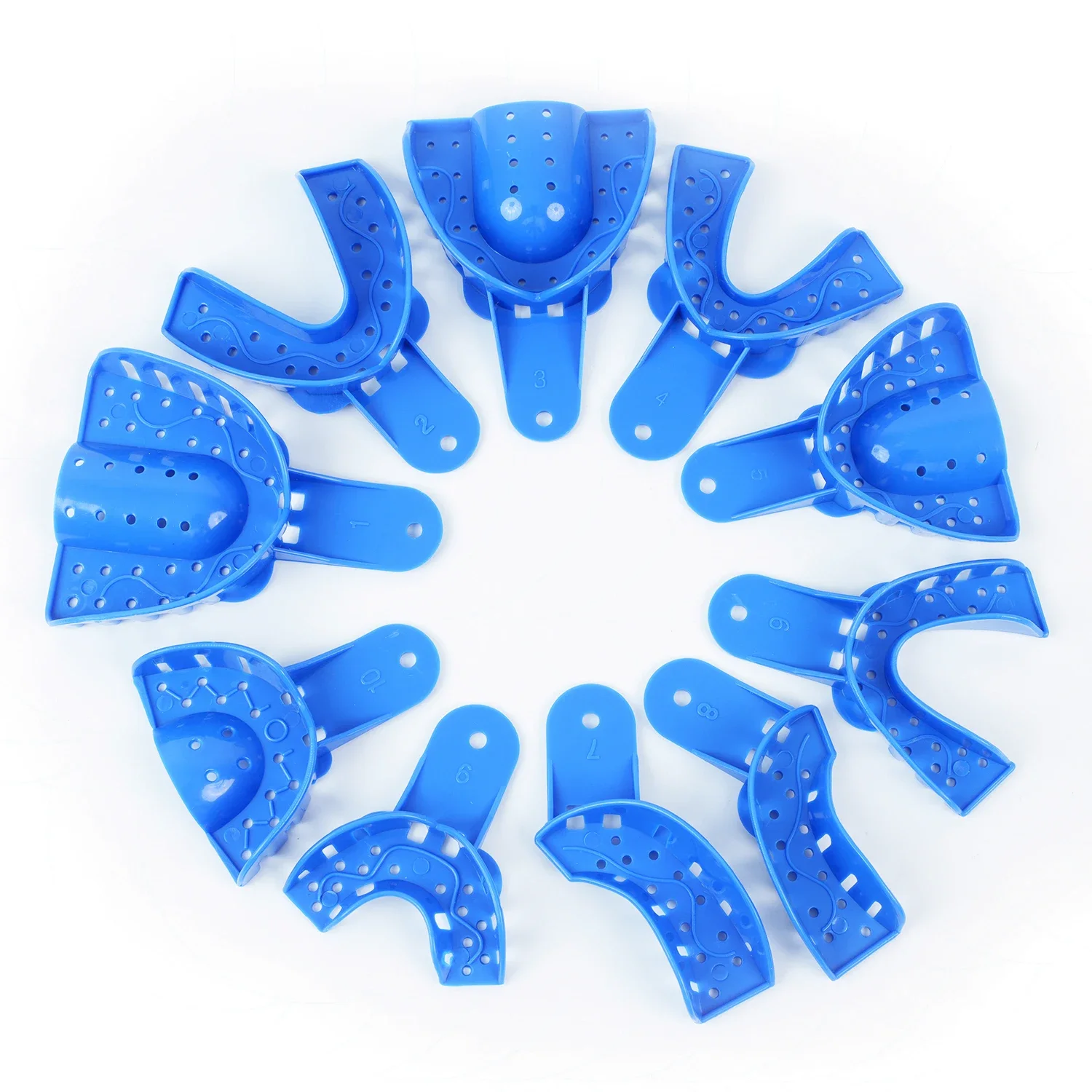 JOLANT 10PCS/Kit Dental Impression Trays Plastic Teeth Holder Trays Tools Autoclavable for Childrens Adults